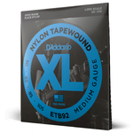 DAddario ETB92 Black Nylon Tapewound Bass Guitar Strings Medium 50-105 Long Scale