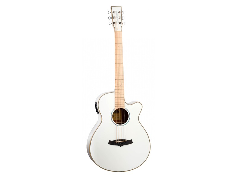 Tanglewood TW4CEBLW Winterleaf Super Folk Whitsunday White