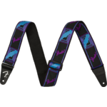 Fender Neon Monogrammed Strap, Blue and Purple, 2"
