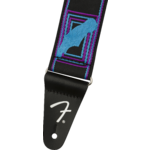 Fender Neon Monogrammed Strap, Blue and Purple, 2"