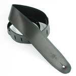 DSL Leather 2.5" Black with Green Stitching