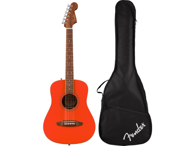 Fender California Standard Redondo Mini with Bag, Spruce Top, Fiesta Red