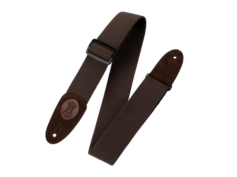 Levys Cotton Signature Logo w Suede Ends 2 Inch - Brown