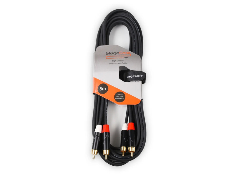 Stagecore 2x Male RCA Plugs - 2 x Male RCA Phono Plugs 5.0m