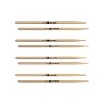 ProMark Classic Forward 7A Hickory Drumstick, Oval Wood Tip, 4-Pack