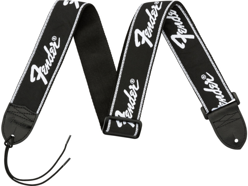 Running Logo Strap, Black/White Logo, 2"