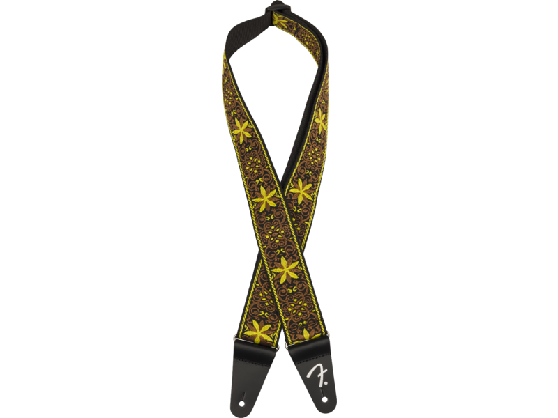 Fender Pasadena Woven Strap, Yellow Wallflower, 2"