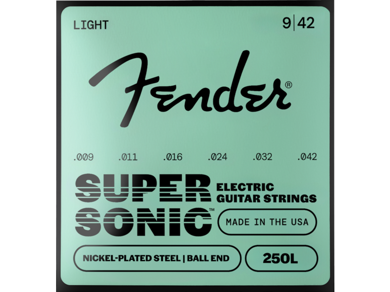 Fender SuperSonic 250L Guitar Strings, Nickel-Plated Steel, Ball End, Gauges .009-.042