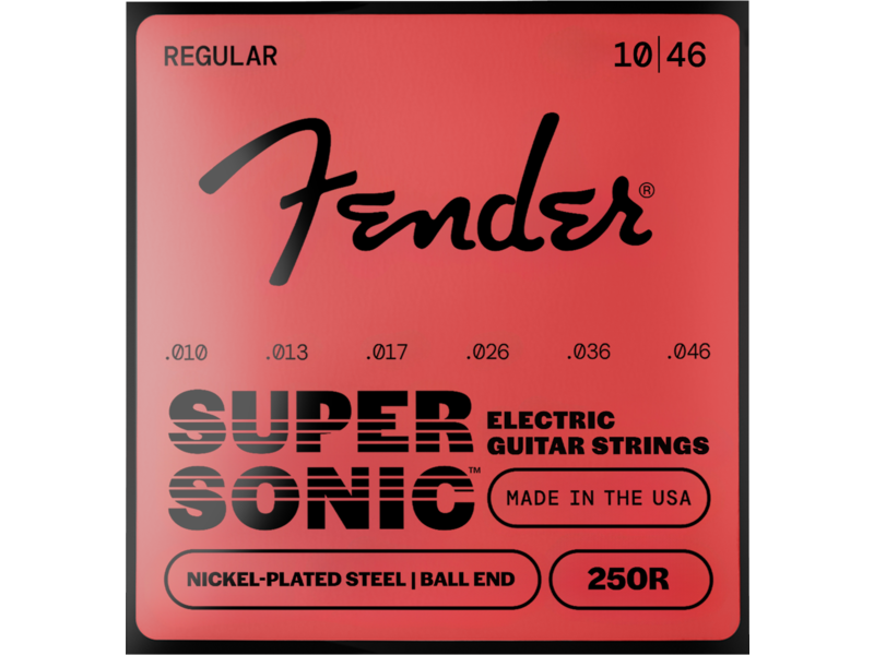 Fender SuperSonic 250R Guitar Strings, Nickel-Plated Steel, Ball End, Gauges .010-.046
