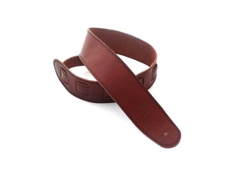 DSL Leather Strap 2.5" Maroon with Brown Stitching
