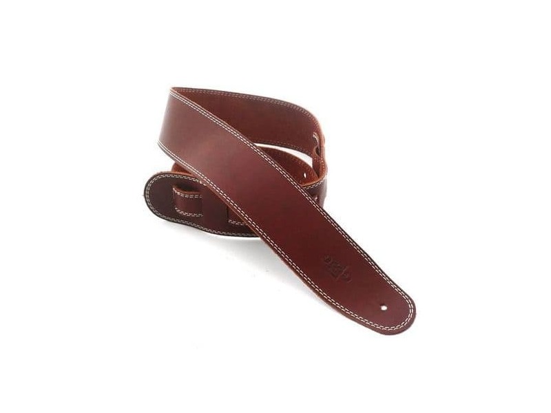 DSL Leather Strap 2.5" Maroon with Beige Stitching