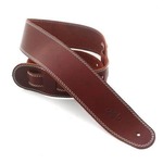 DSL Leather Strap 2.5" Maroon with Beige Stitching