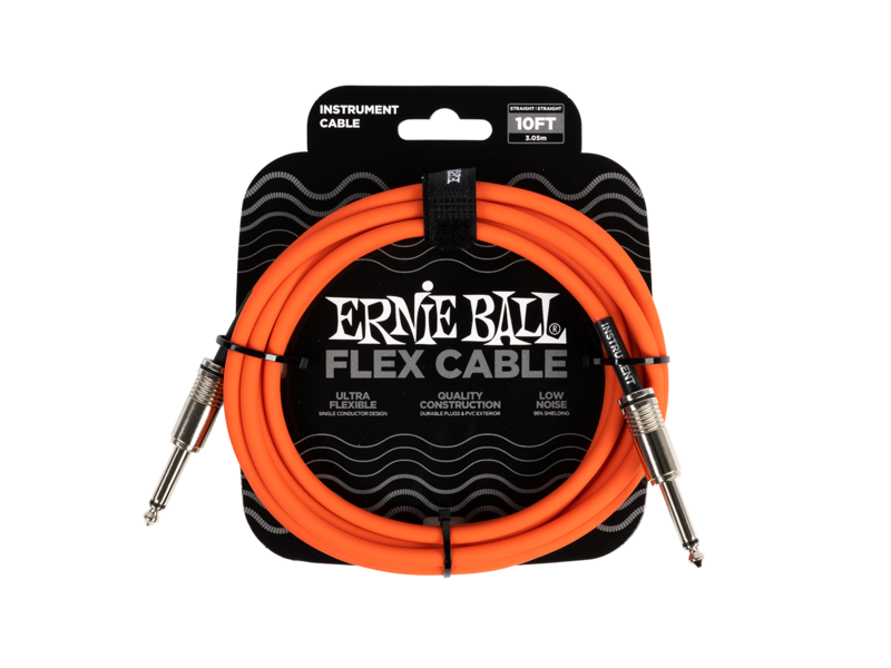 Ernie Ball Flex Cable Straight 10ft/3.05m Orange