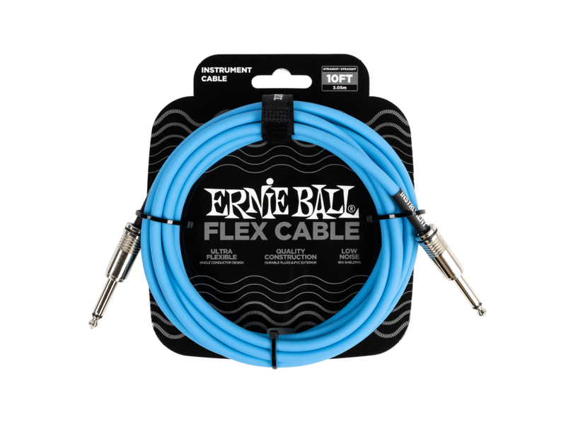 Ernie Ball Flex Cable Straight 10ft/3.05m - Blue