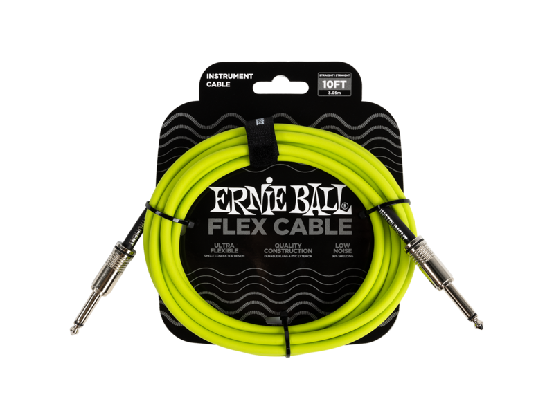 Ernie Ball Flex Cable Straight 10ft/3.05m - Green
