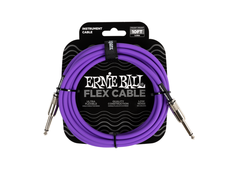 Ernie Ball Flex Cable Straight 10ft/3.05m Purple