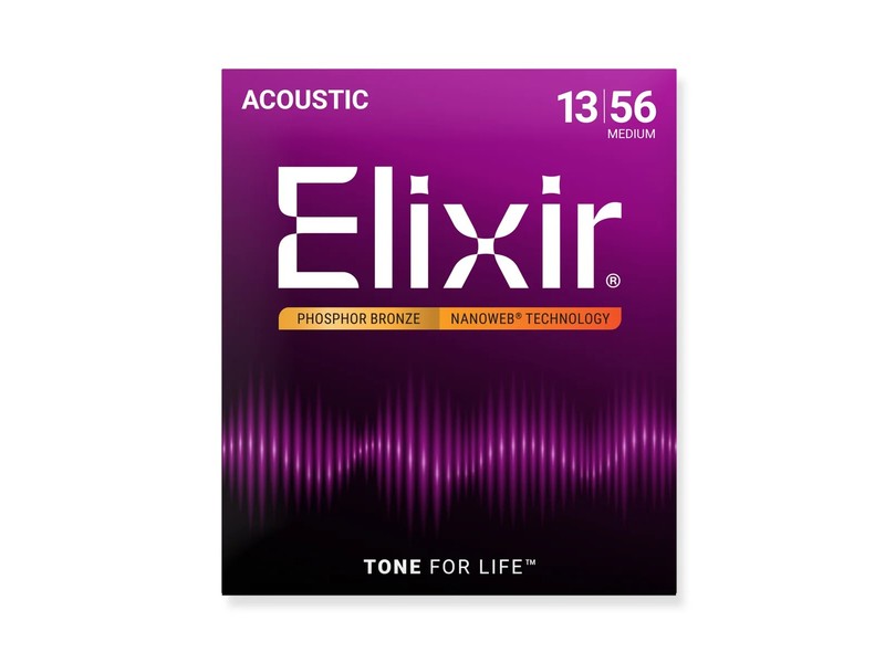 Elixir E16102 Nanoweb Phosphor Bronze Strings, 13-56 