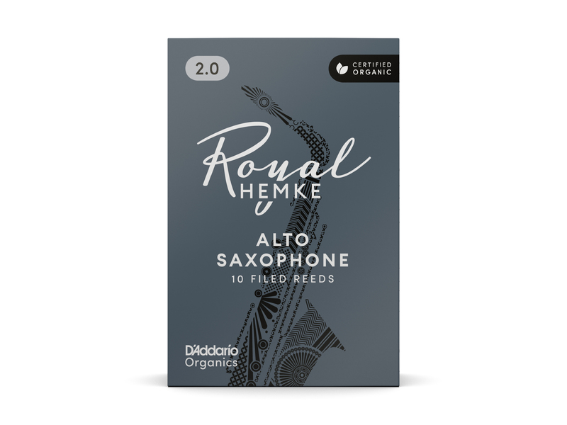 D'Addario Royal Hemke Organic Alto Saxophone Reeds, Strength 2.0, 10-pack