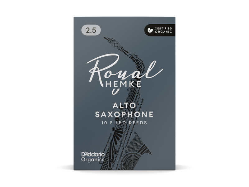 D'Addario Royal Hemke Organic Alto Saxophone Reeds, Strength 2.5, 10-pack