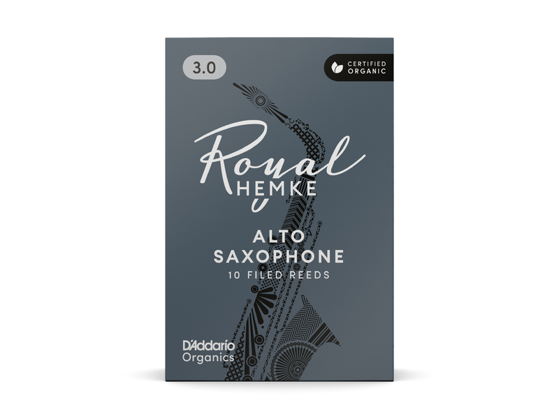 D'Addario Royal Hemke Organic Alto Saxophone Reeds, Strength 3.0, 10-pack