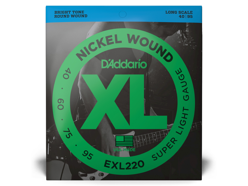 D'Addario 40-95 Super Light, Long Scale, XL Nickel Bass Strings