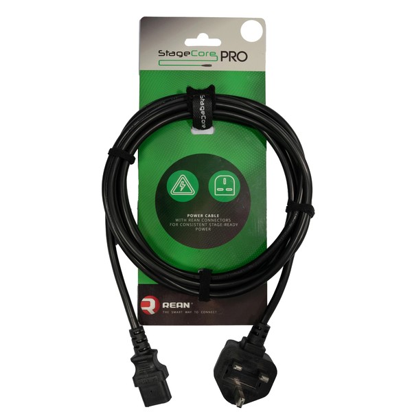 Square stagecore mains cable iec female to uk plug 10m
