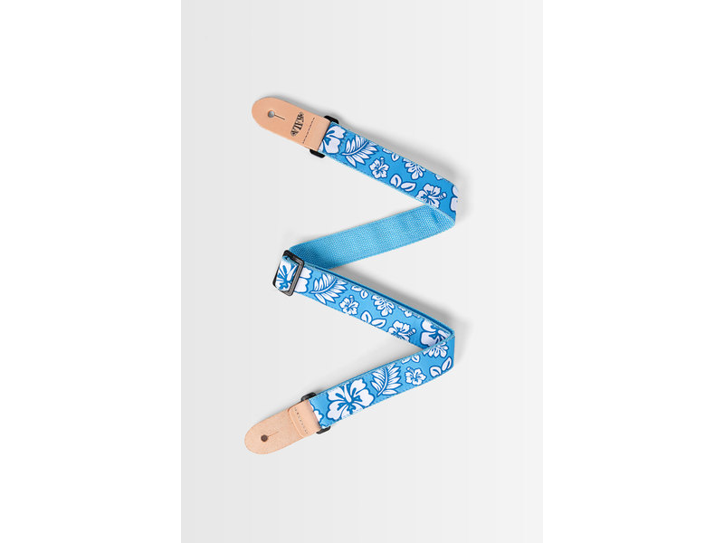 Kala Hibiscus Print Ukulele Strap- Blue