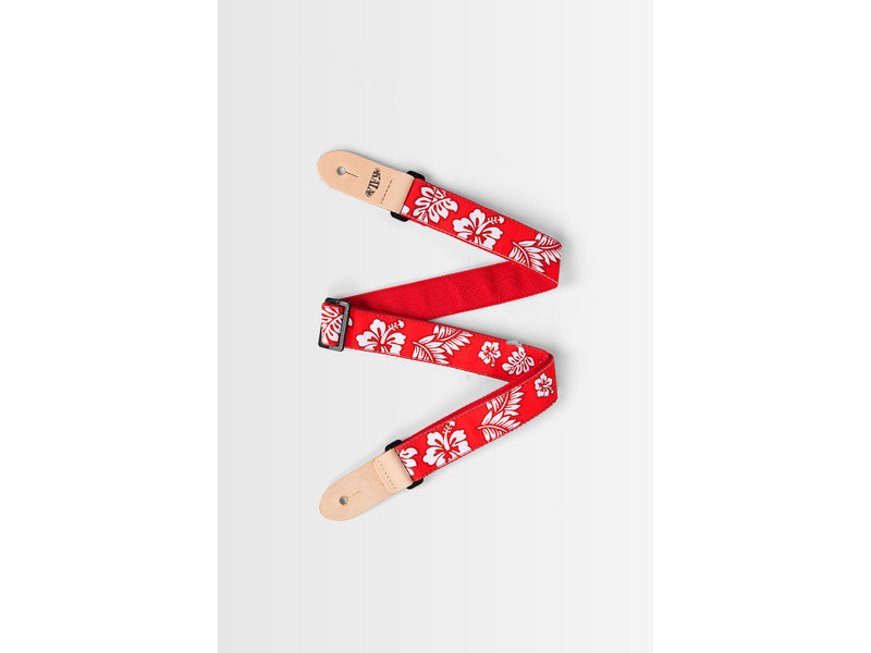 Kala Hibiscus Print Ukulele Strap - Red