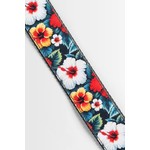 Kala Vintage Hibiscus Print Ukulele Strap - Black