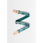 Kala Peacock Print Ukulele Strap - Green