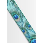 Kala Peacock Print Ukulele Strap - Green