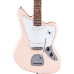 Squier FSR Affinity Jaguar, Laurel Fingerboard, White Pickguard, Matching Headstock, Shell Pink