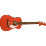 Fender Malibu Player, Walnut Fingerboard, White Pickguard, Fiesta Red