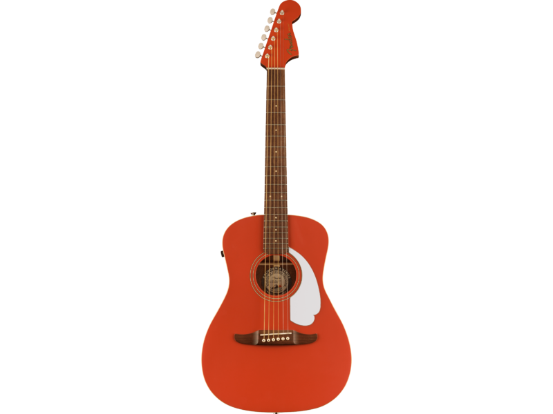 Fender Malibu Player, Walnut Fingerboard, White Pickguard, Fiesta Red
